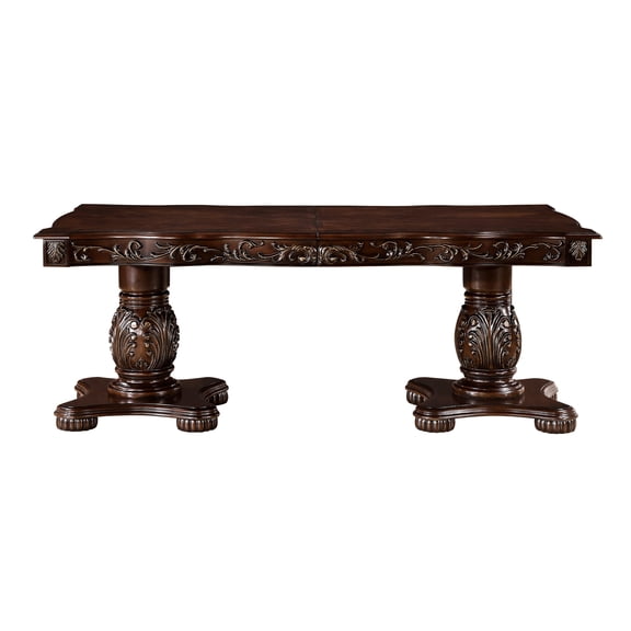 American Style Dining Table | Extendable in Dining Room | Wood with Intricate Scroll Detail | Solves Seating Problem for Parties