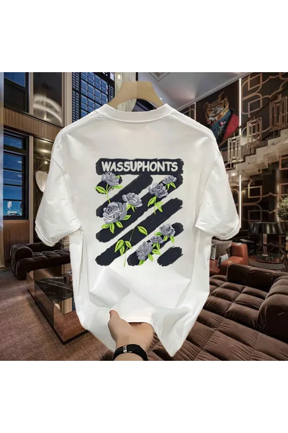 American-Style Heavy-Weight Pure Cotton Short-Sleeve T-Shirt For Young Men And Women, Summer InsStreetwear, Loose Round-Neck Clothing For Men