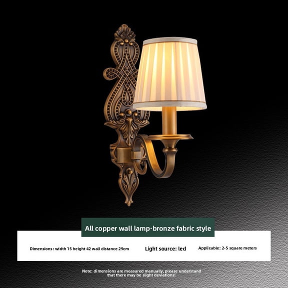 American Style LED Wall, Full Copper European Luxury Light for Villa, Hotel, Living Room, Hallway, Background Wall