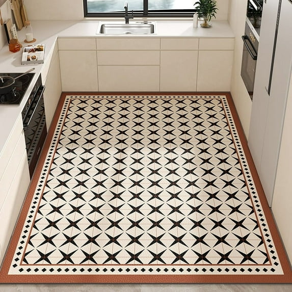 American Style Leather Kitchen Floor Mats Bathroom Non-slip Large Area Rugs Home Decoraction Waterproof and Oil Proof Carpets