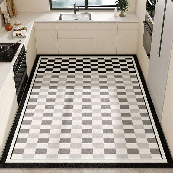 American Style Leather Kitchen Floor Mats Bathroom Non-slip Large Area Rugs Home raction Waterproof and Oil Proof Carpets