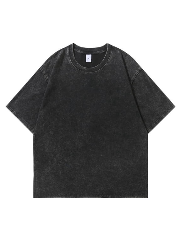 American Style Retro Heavyweight Solid Color Short Sleeved T-shirt Men Women Summer Street Trendy Washed Old Oversized Clothes