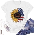 thumbnail image 1 of American Sunflower Shirt for Women USA Flag Graphic 4th of July T Shirt Patriotic Shirt Casual Tee Tops, 1 of 3