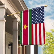 American Suriname Surinamese Friendship USA Memorial Day Patriotic for House Flag, Double-Sided Outdoor Yard Decor 29.5 x 39.5 Inch