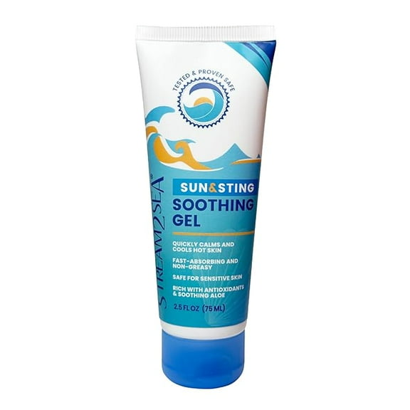 STREAM2SEA Sun & Sting Aloe Soothing Gel for Face & Body, Natural Aloe After Sun Gel- 2.5 Fl oz