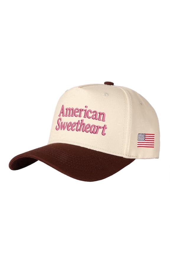 American Sweetheart Embroidered Patchwork Trucker Cap | Adjustable Unisex Snapback, Retro Americana Essential