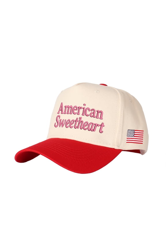 American Sweetheart Embroidered Patchwork Trucker Cap | Adjustable Unisex Snapback, Retro Americana Essential
