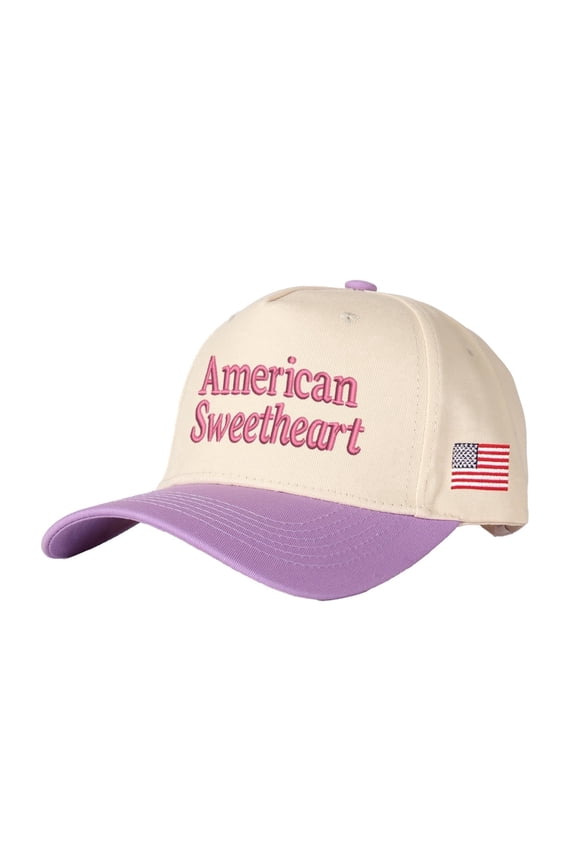 American Sweetheart Embroidered Patchwork Trucker Cap | Adjustable Unisex Snapback, Retro Americana Essential