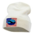 thumbnail image 1 of American Swimmer Embroidered 12 Inch Long Knitted Beanie - White OSFM, 1 of 5