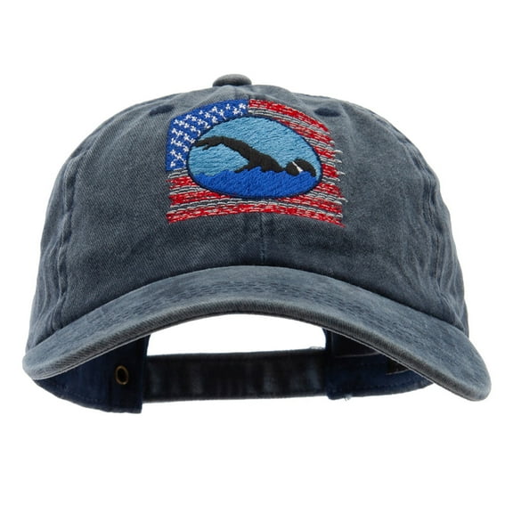 American Swimmer Embroidered Unstructured Pigment Dyed Cotton Cap - Navy OSFM