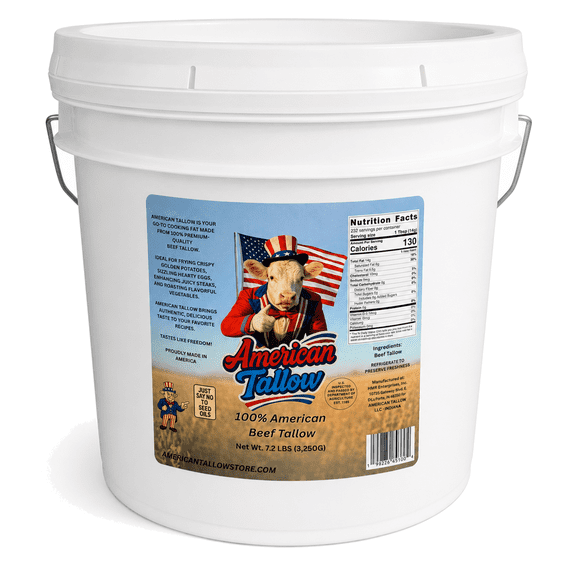 American Tallow 100% American Beef Tallow  1 Gallon (7.2 lbs) All-Natural Cooking Fat