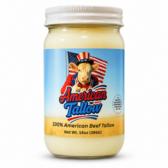 American Tallow Beef Tallow 100% American Glass Jar 1-Count 14 oz