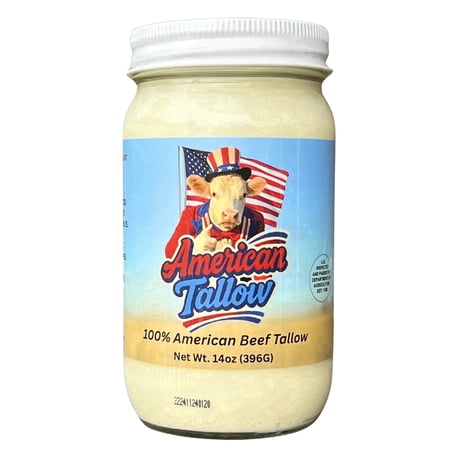American Tallow 100% American Beef Tallow, 14 oz Glass Jar