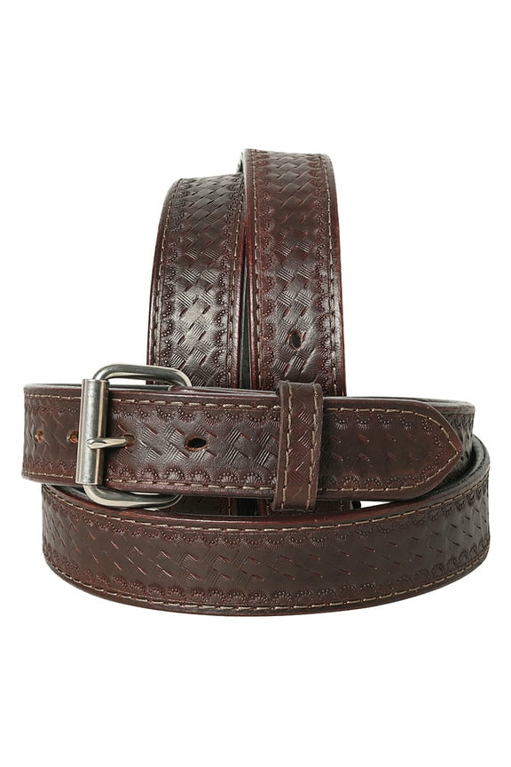 Western Grain Leather Unisex Holster Belt Men Women Brown