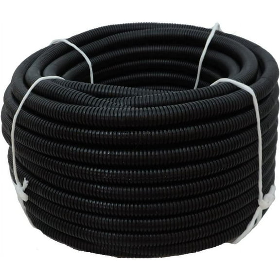 American Terminal 1.5" x 100' Flexible Corrugated Black NON Split Tubing Wire Loom