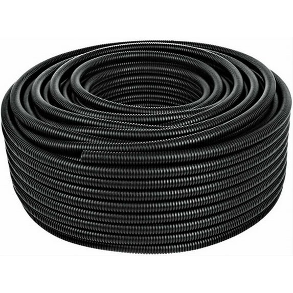 American Terminal 100 Ft 3/8" Split Wire Loom Conduit Polyethylene Tubing Black Color Sleeve Tube