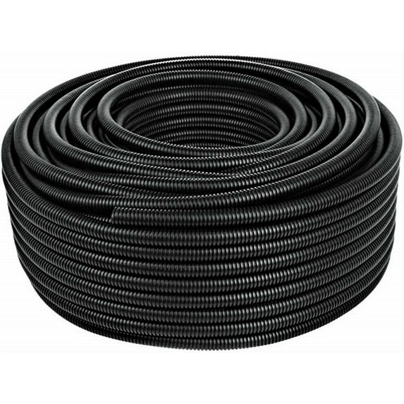 American Terminal 100 Ft 5/8" Split Wire Loom Conduit Polyethylene Tubing Black Color Sleeve Tube