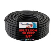 American Terminal 20 FT 58 INCH Split Loom Tubing Wire Conduit Hose Cover Auto Home Marine Black
