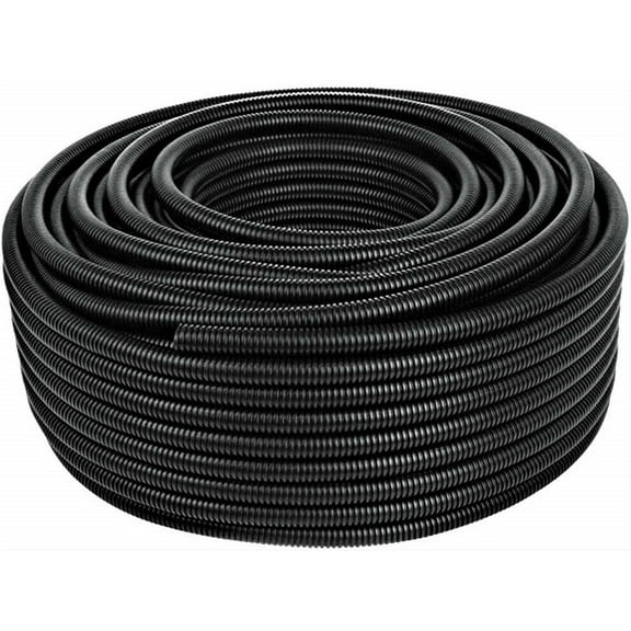 American Terminal 20 Ft. 1/2" Split Wire Loom Conduit Polyethylene Tubing Black Color Sleeve Tube