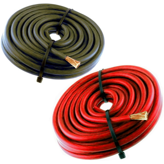 American Terminal 20FT 8 Gauge Primary Speaker Wire Amp Power Ground Car Audio Marine Pro Audio 10' Red + 10' Black