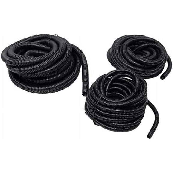 American Terminal 75 Feet (25 Feet Each) Black 1/8" 1/4" 3/8" Split Wire Loom Conduit Polyethylene Tubing US