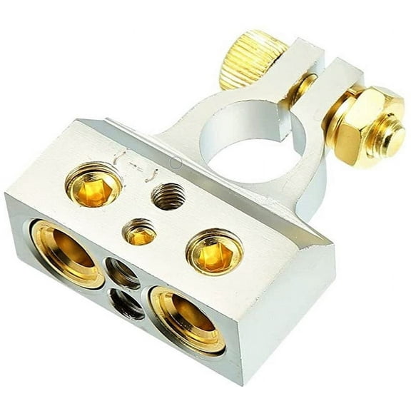 American Terminal ABTC300N 0/2/4/6/8 AWG Single Negative Power Battery Terminal Connectors Chrome