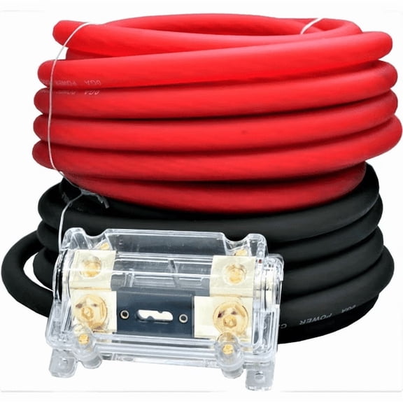 American Terminal AKIT025RB 0 Gauge AMP KIT<BR/>0 Gauge Red/Black Amplifier Amp Power/Ground 1/0 Wire
