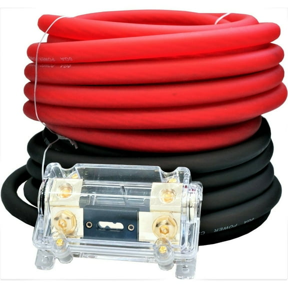American Terminal AKIT025RB 0 Gauge AMP KIT<BR/>0 Gauge Red/Black Amplifier Amp Power/Ground 1/0 Wire