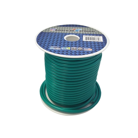 American Terminal ATPW10-100GR 10GA 100' Green Primary Remote Power Ground Wire