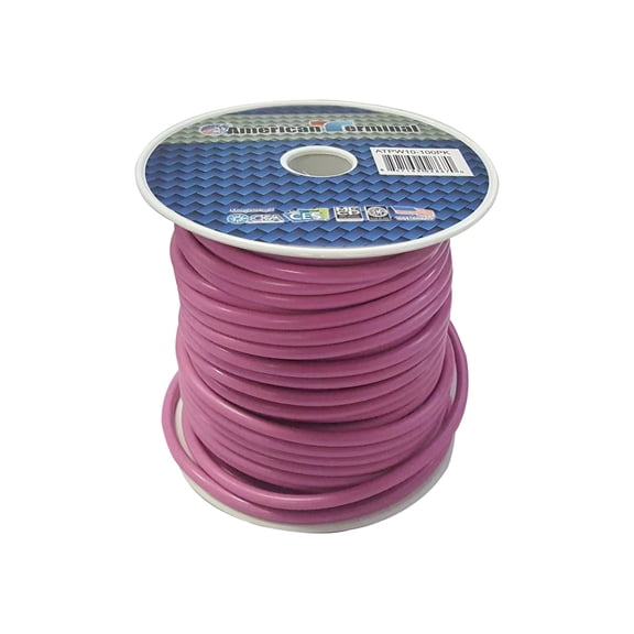 American Terminal ATPW10-100PK 10GA 100' Pink Primary Remote Power Ground Wire