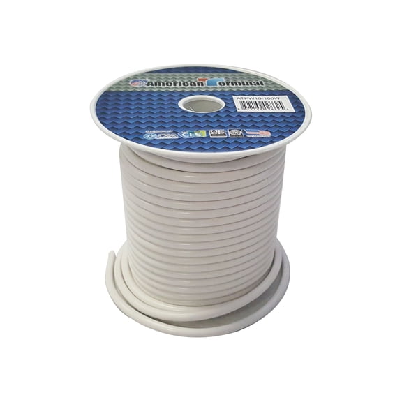 American Terminal ATPW10-100W 10GA 100' White Primary Remote Power Ground Wire