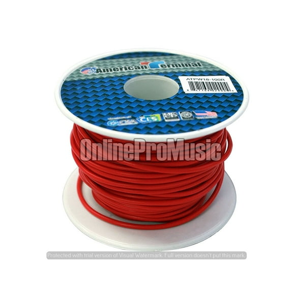 American Terminal ATPW18-100R 18 gauge primary wire, Red