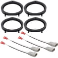 thumbnail image 1 of American Terminal Car Stereo Door Speaker Adapter Mounting Plates 6.5 Inch 6.75 Inch 165mm Stand Ring Kit with Wiring Harness Cable Set of 4 Fits 2006 2007 2008 2009 2010 2011 Honda Civic, 1 of 7
