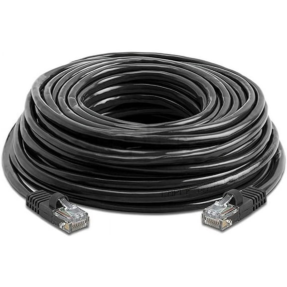 American Terminal EPC100BK 100' Cat6 patch cable<br/>Cat6a Ethernet network patch cable RJ45 23AWG 600M solid copper wire 100' Black