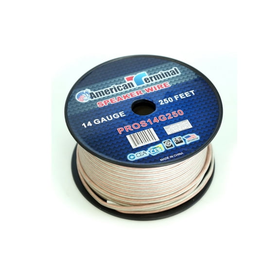 American Terminal PROS14G250 250 ft. of 14 Gauge Pro Series Clear Speaker Wire