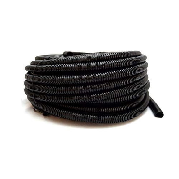 American Terminal Split Loom Tubing 1 Rail 100' Cable Cover, Black
