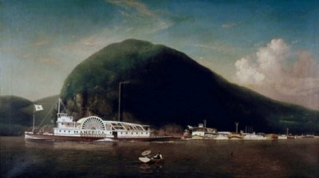 American & The Coquette at King on the Hudson Tyler James Gale (1855-1931American) Canvas Art - James Gale Tyler (24 x 36)