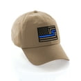 thumbnail image 1 of American Thin Blue Red Line Redesigned Support Serviceman Flag Baseball Hat Cap (Thin Blue Line, Khaki Hat), 1 of 5