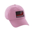 thumbnail image 1 of American Thin Blue Red Line Redesigned Support Serviceman Flag Baseball Hat Cap (Thin Red Line, Pink Hat), 1 of 1