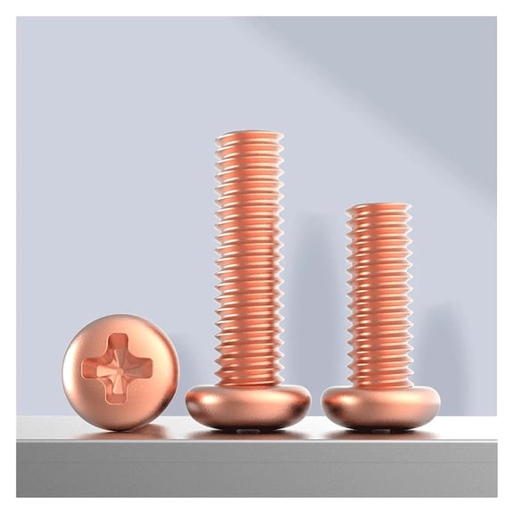 American Thread Screw 4#40 6#32 8#32 T2 Copper Button Head Screw Bolts Cross Socket Length 4mm-30mm(4-40x4 10PCS)