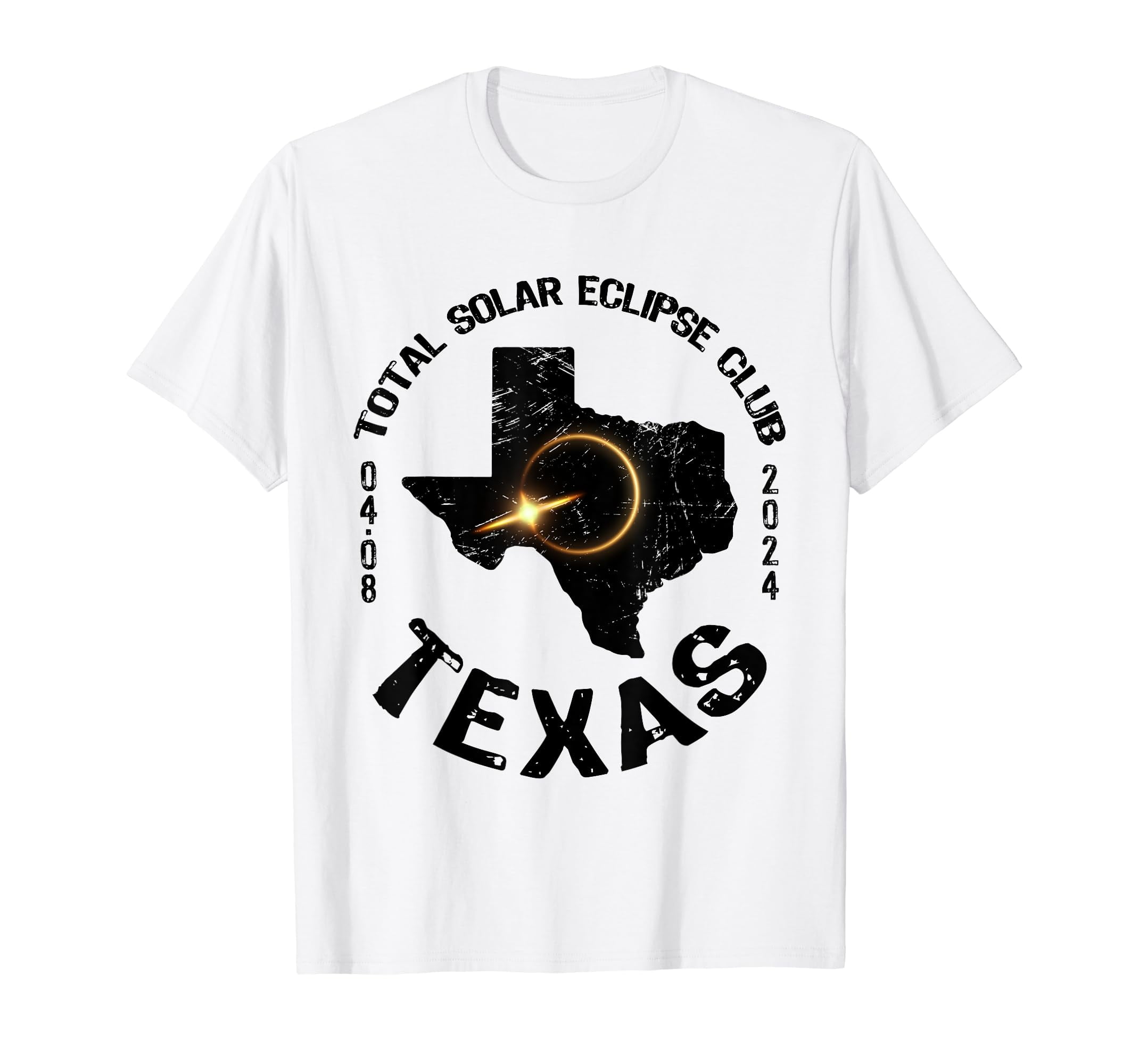 American Total Solar Eclipse Texas 2024 Retro State Outline TShirt