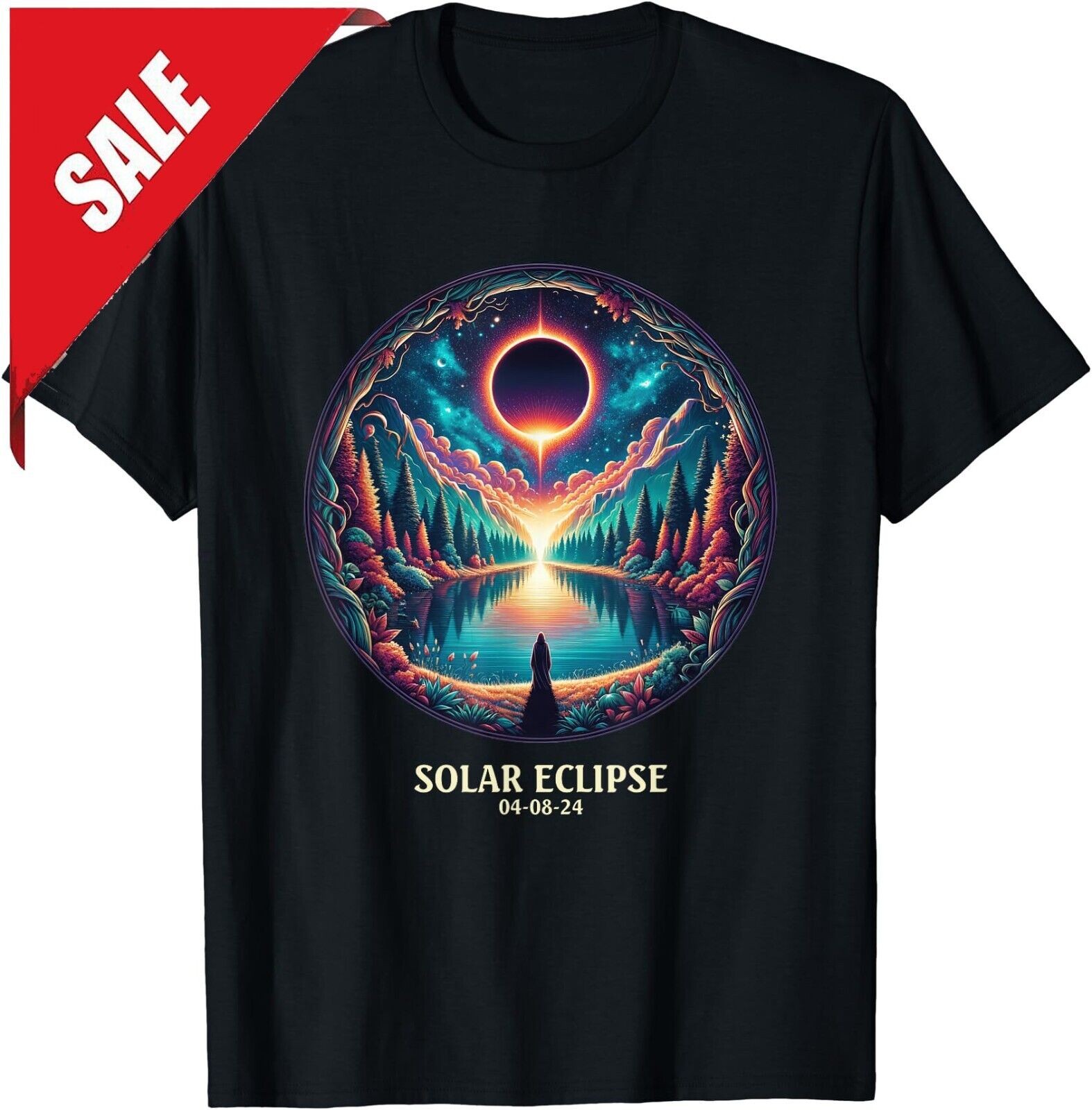 American Totality April 8 2024 Mystic Total Solar Eclipse TShirt S5XL