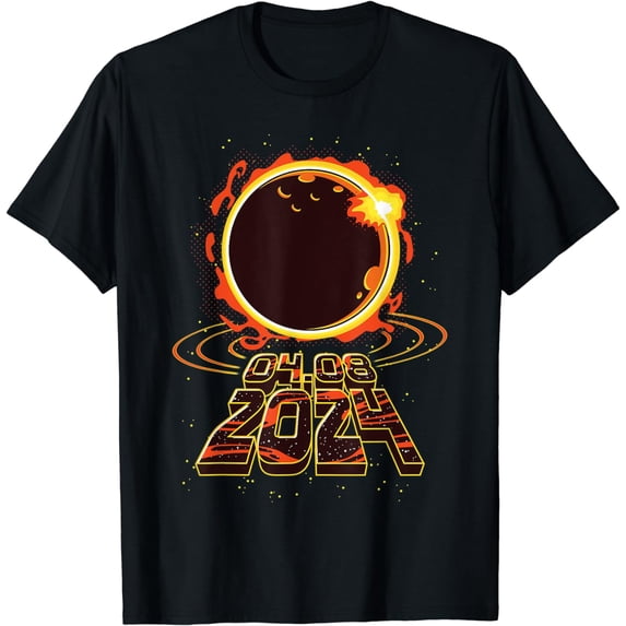American Totality Total Partial Eclipse 2024 Solar Lunar USA T-Shirt