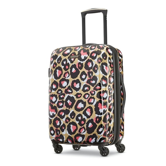 American Tourister Arabella Hardside Carry on Luggage with Spinner Wheels - Leopard Gold