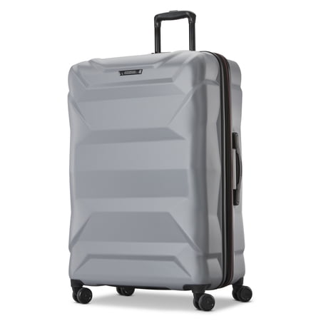 American Tourister Armour XLT Hardside Large Checked Luggage with Spinner Wheels - Grey