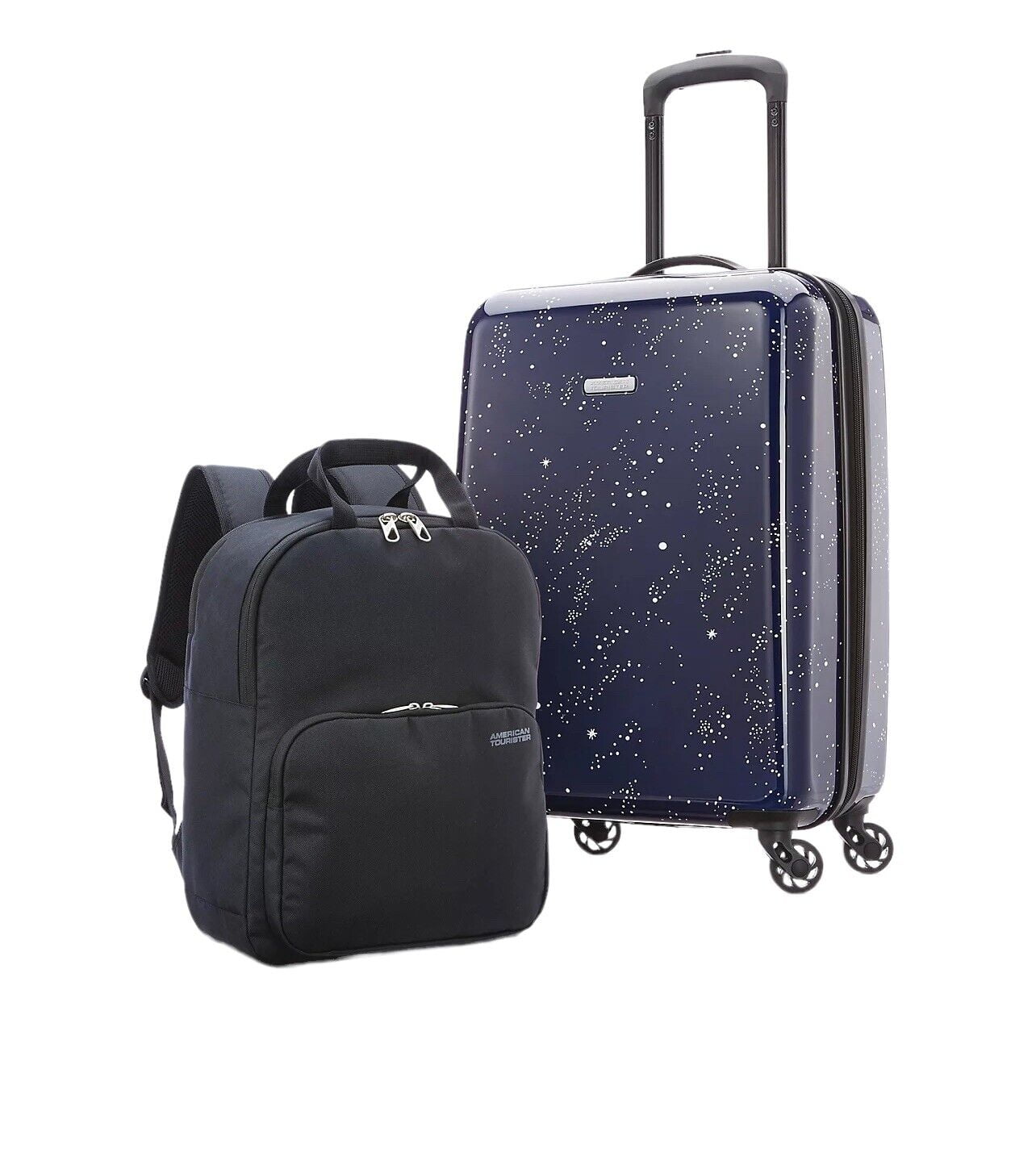 American Tourister Brookside 2pc Spinner Cabin Carry Luggage Blue Constellation New