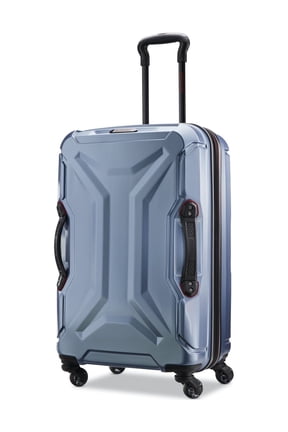 Cargo Max 25" Hardside Durable Medium Checked Spinner Luggage with Divider Pockets, Slate Blue