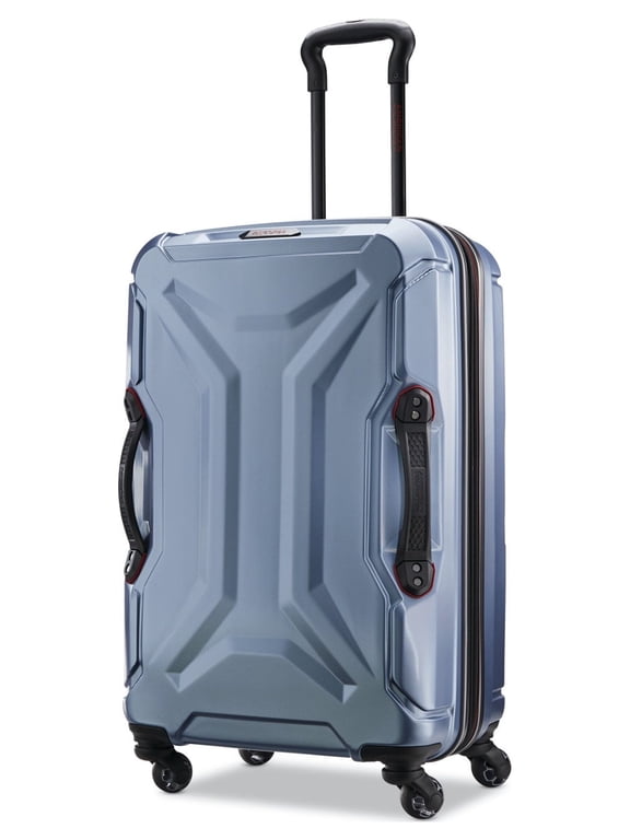 Cargo Max 25" Hardside Durable Medium Checked Spinner Luggage with Divider Pockets, Slate Blue