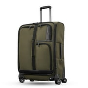 حقيبة سفر American Tourister Cargo Max 25 Softside Medium Checked Spinner مع جيوب مقسمة، لون زيتوني