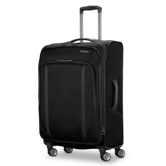 American Tourister Dash XLT Softside Medium Checked Luggage with Spinner Wheels Single Piece - Black
